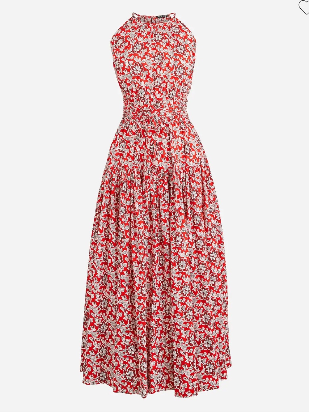 J Crew Floral Halter Maxi Dress in Red and White
